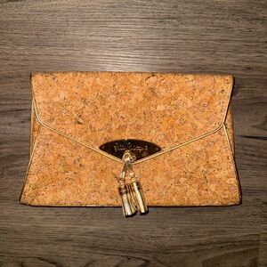 Lilly Pulitzer EVERGLADE  Cork Clutch Tan Rose Gold